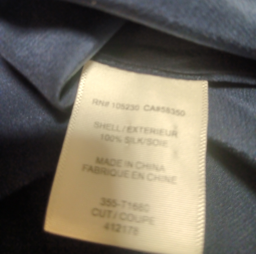 Joie Silk Dark Blue Tank Top with White Trim - Picture 6 of 7